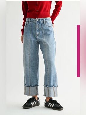 Just Black Denim (JBD) Cuffed Barrel Jeans